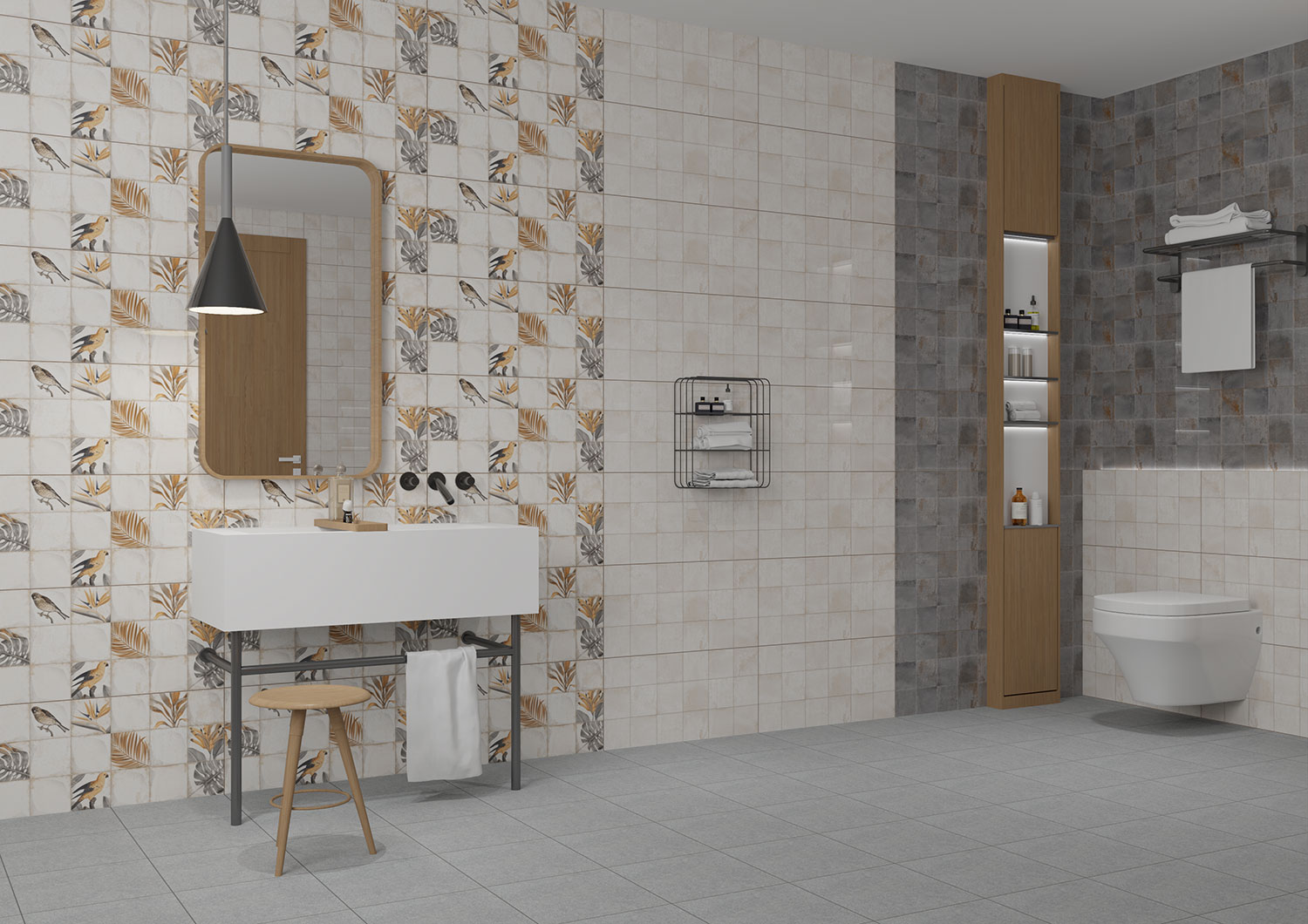 Bird Decor Polished Wall Tiles