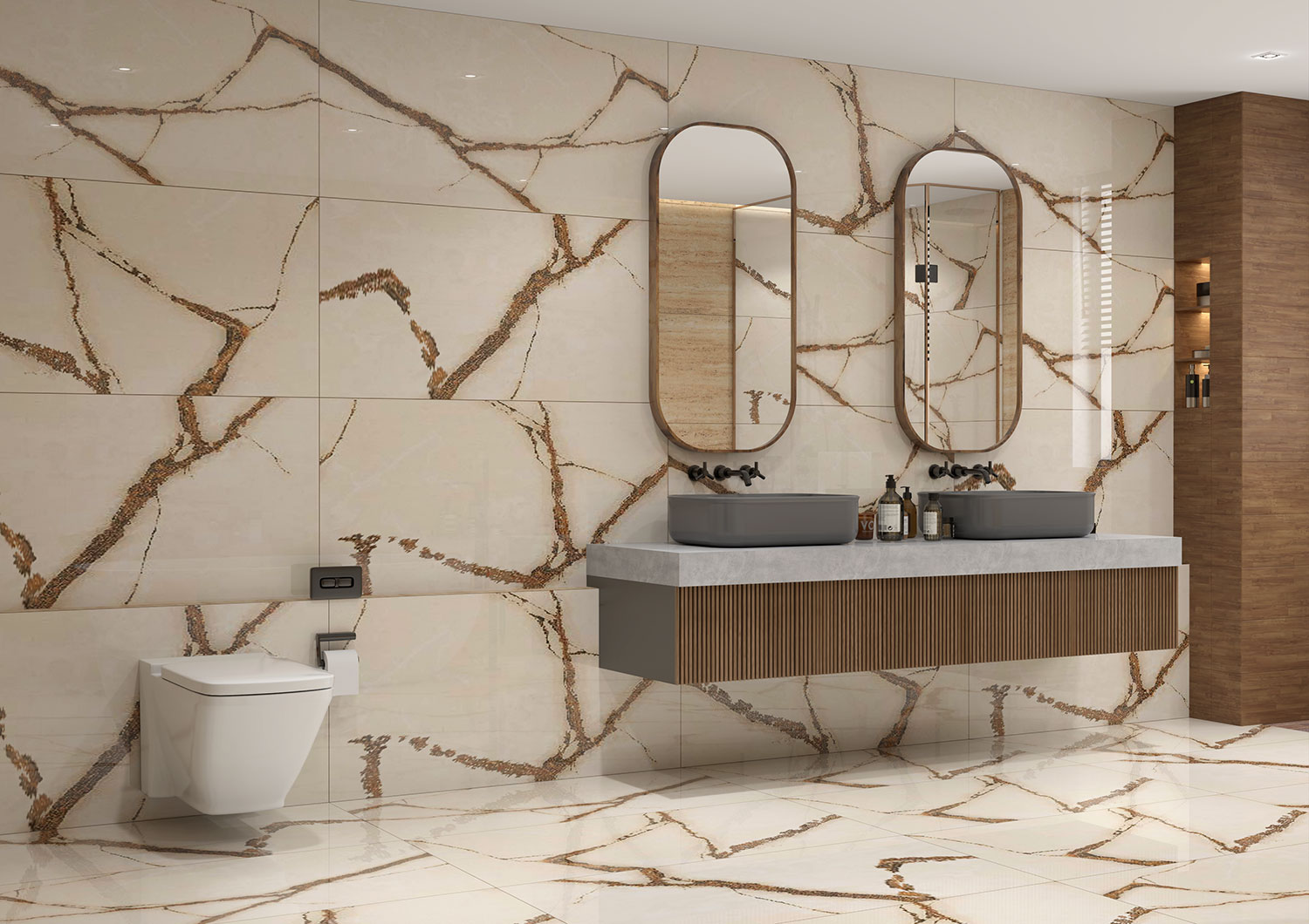 Stellina Gold Streak Floor Tiles